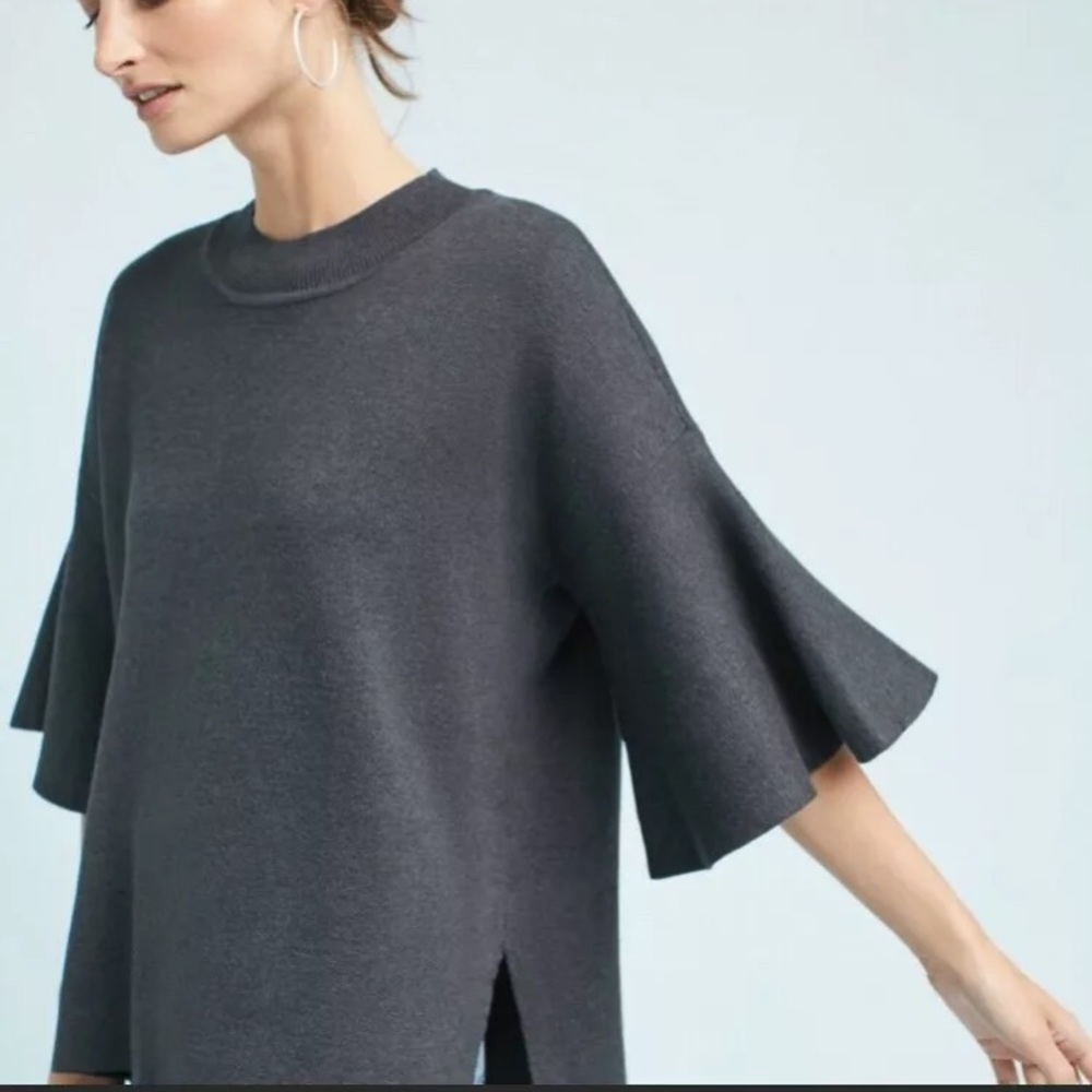 Anthropologie Lorena flutter sleeve pullover